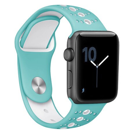 Sportarmband Farbkombination - Blau + Weiß - Geeignet für Apple Watch 42mm / 44mm / 45mm / 46mm / 49mm