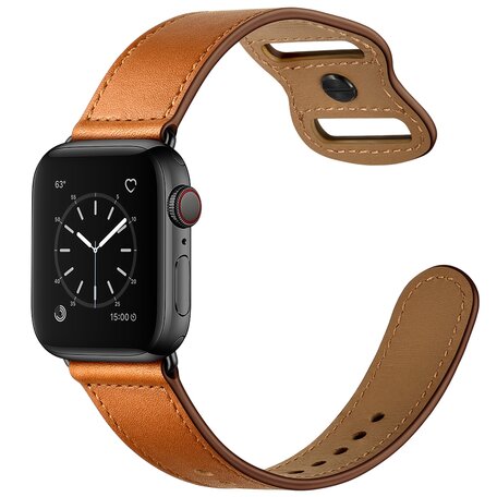 Lederband mit Doppelschlaufe - Braun - Geeignet für Apple Watch 44mm / 45mm / 46mm / 49mm