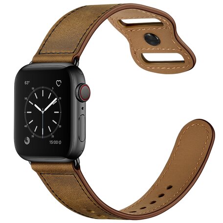 Lederband mit Doppelschlaufe - Melange braun - Passend für Apple Watch 44mm / 45mm / 46mm / 49mm