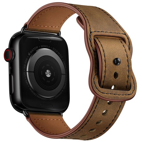 Lederband mit Doppelschlaufe - Melange braun - Passend für Apple Watch 42mm / 44mm / 45mm / 49mm