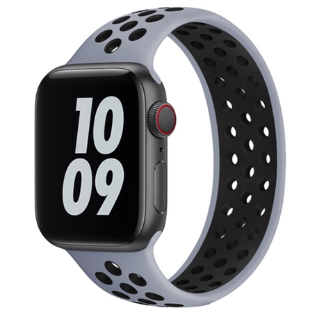 Solo Loop Sportband - Größe: S - Grau + Schwarz - Geeignet für Apple Watch 38mm / 40mm / 41mm