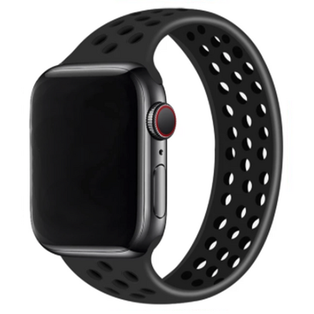 Solo Loop Sportband - Größe: M - Schwarz - Geeignet für Apple Watch 38mm / 40mm / 41mm