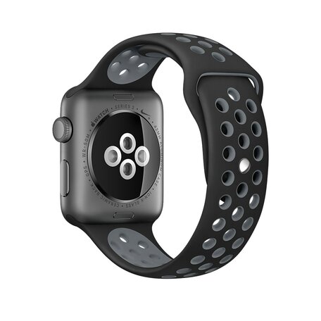 Sportarmband - Größe: S/M - Schwarz + Grau - Geeignet für Apple Watch 38mm / 40mm / 41mm