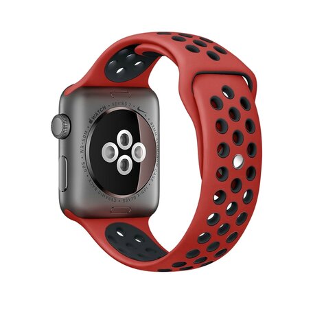 Sportarmband - Größe: S/M - Rot + Schwarz - Geeignet für Apple Watch 38mm / 40mm / 41mm / 42mm