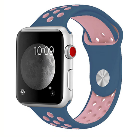 Sportarmband - Größe: S/M - Blau + Pink - Geeignet für Apple Watch 38mm / 40mm / 41mm