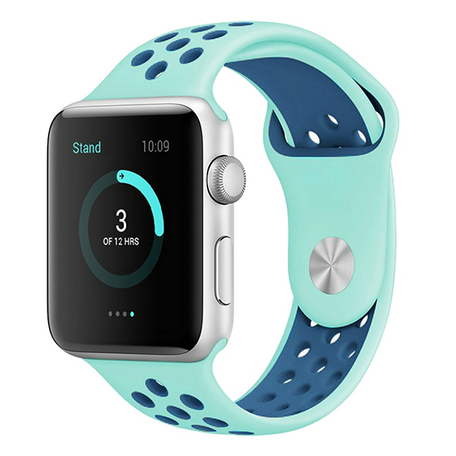 Sportarmband - Größe: S/M - Blau + Grün - Geeignet für Apple Watch 38mm / 40mm / 41mm