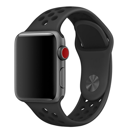 Sportarmband - Größe: M/L - Schwarz - Geeignet für Apple Watch 38mm / 40mm / 41mm