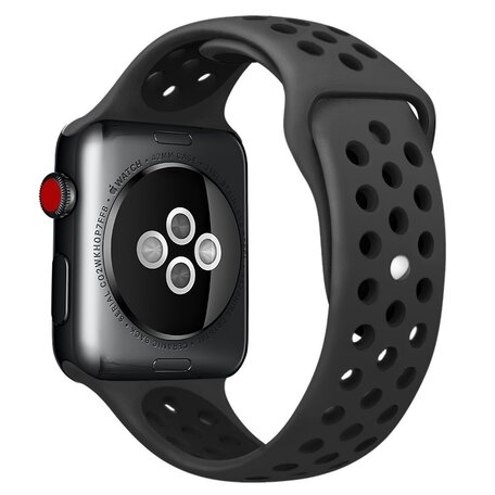 Sportarmband - Größe: M/L - Schwarz - Geeignet für Apple Watch 38mm / 40mm / 41mm / 42mm