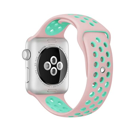 Sportarmband - Größe: M/L - Pink + Grün - Geeignet für Apple Watch 38mm / 40mm / 41mm