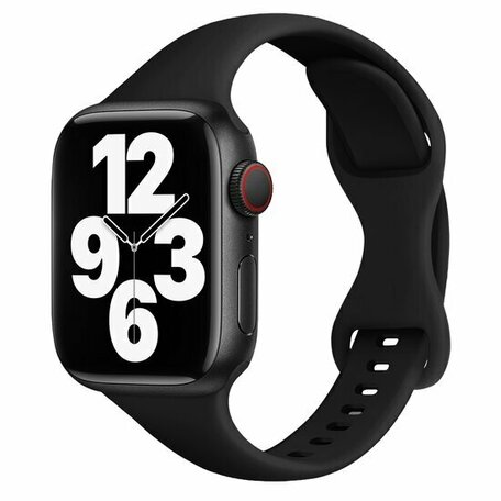 Sportarmband Slim Fit - Schwarz - Geeignet für Apple Watch 42mm / 44mm / 45mm / 49mm