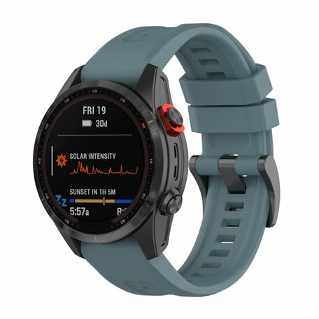 Silikon-Sportarmband - Grau-Blau - Garmin Epix Pro Gen 2 (51mm) / Quatix 7X / 6X & Tactix 7 (pro)