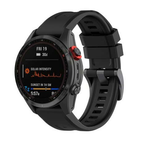 Silikon-Sportband - Schwarz - Garmin Epix Pro Gen 2 (51mm) / Quatix 7X / 6X & Tactix 7 (pro)