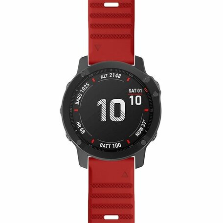 Silikonband - Rot - Garmin Epix Pro Gen 2 (51mm) / Quatix 7X / 6X & Tactix 7 (pro)