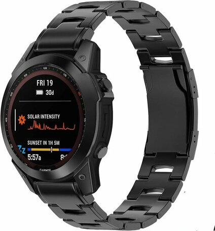 Titan-Gliederband - Schwarz - Garmin Epix Pro Gen 2 (51mm) / Quatix 7X / 6X & Tactix 7 (pro)