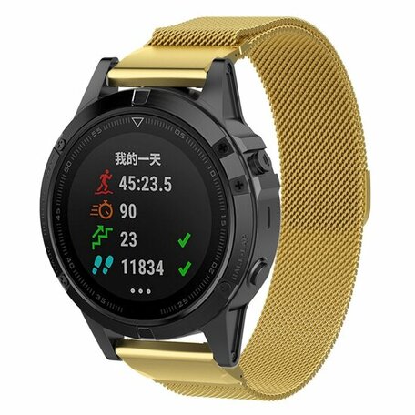 Milanaise Armband - Gold - Garmin Epix Pro Gen 2 (51mm) / Quatix 7X / 6X & Tactix 7 (pro)