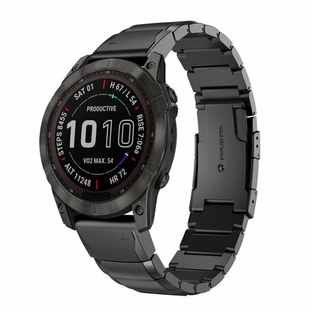 Edelstahlgliederband - Schwarz - Garmin Epix Pro Gen 2 (51mm) / Quatix 7X / 6X & Tactix 7 (pro)