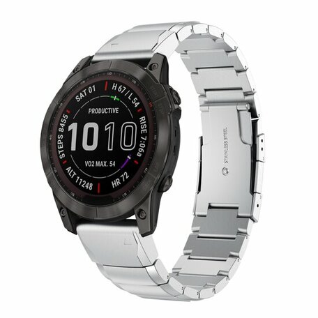 Edelstahlgliederband - Silber - Garmin Epix Pro Gen 2 (51mm) / Quatix 7X / 6X & Tactix 7 (pro)