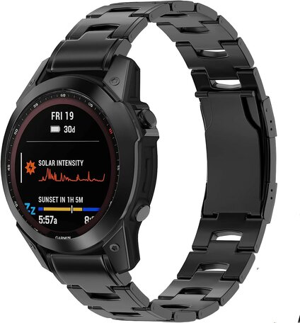 Titanium Gliederarmband - Schwarz - Garmin Fenix 7X / 6X / 5X