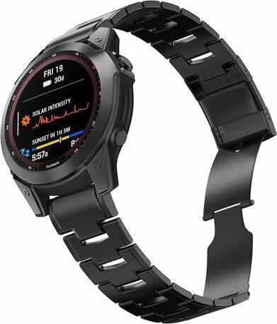 Titanium Gliederarmband - Schwarz - Garmin Fenix 7X / 6X / 5X