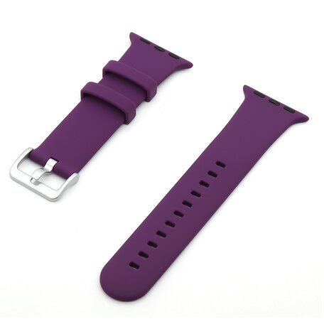 Gummi-Sportarmband mit Schnalle - Dunkelviolett - Geeignet für Apple Watch 38mm / 40mm / 41mm