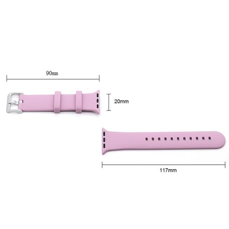 Gummi-Sportarmband mit Schnalle - Dunkelviolett - Geeignet für Apple Watch 38mm / 40mm / 41mm / 42mm