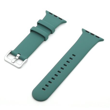 Gummi-Sportarmband mit Schnalle - Dunkelgrün - Geeignet für Apple Watch 38mm / 40mm / 41mm / 42mm