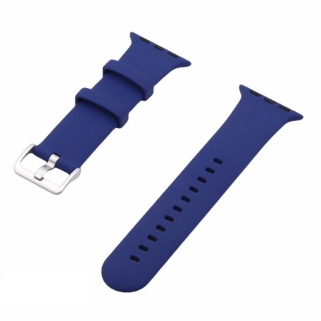 Gummi-Sportarmband mit Schnalle - Dunkelblau - Geeignet für Apple Watch 38mm / 40mm / 41mm / 42mm