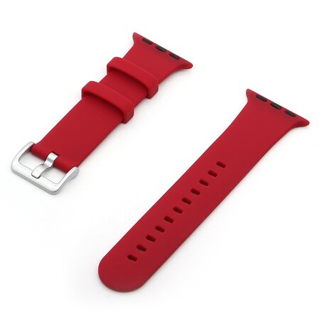 Gummi-Sportarmband mit Schnalle - Rot - Geeignet für Apple Watch 38mm / 40mm / 41mm / 42mm