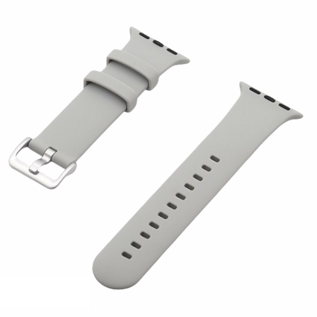 Gummi-Sportarmband mit Schnalle - Grau - Geeignet für Apple Watch 38mm / 40mm / 41mm