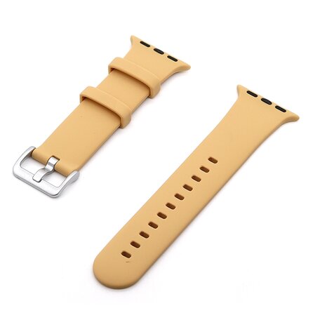 Gummi-Sportarmband mit Schnalle - Beige - Geeignet für Apple Watch 38mm / 40mm / 41mm