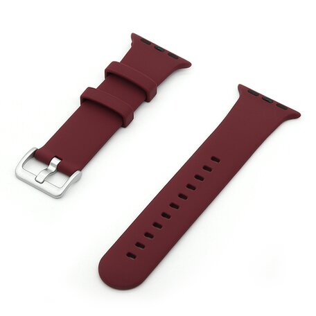 Kautschuk-Sportarmband mit Dornschließe - Bordeaux - Geeignet für Apple Watch 38mm / 40mm / 41mm / 42mm