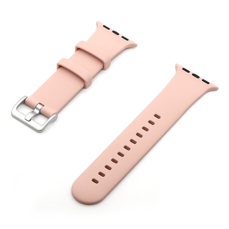 Kautschuk-Sportarmband mit Dornschließe - Lachsrosa - Geeignet für Apple Watch 38mm / 40mm / 41mm / 42mm