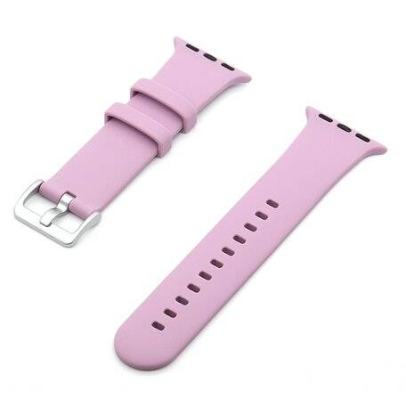 Gummi-Sportarmband mit Schnalle - Hellviolett - Geeignet für Apple Watch 42mm / 44mm / 45mm / 46mm / 49mm