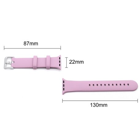 Gummi-Sportarmband mit Schnalle - Hellviolett - Geeignet für Apple Watch 42mm / 44mm / 45mm / 46mm / 49mm