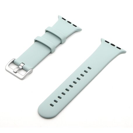 Kautschuk-Sportarmband mit Schnalle - Grau-Blau - Geeignet für Apple Watch 42mm / 44mm / 45mm / 46mm / 49mm