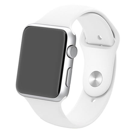 Gummi-Sportband - Weiß - Geeignet für Apple Watch 38mm / 40mm / 41mm / 42mm