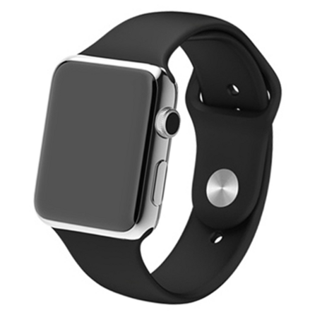 Gummi-Sportband - Schwarz - Geeignet für Apple Watch 38mm / 40mm / 41mm