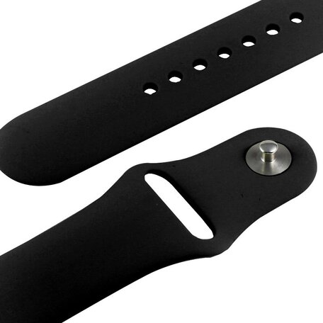 Gummi-Sportband - Schwarz - Geeignet für Apple Watch 38mm / 40mm / 41mm / 42mm