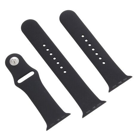 Gummi-Sportband - Schwarz - Geeignet für Apple Watch 44mm / 45mm / 46mm / 49mm