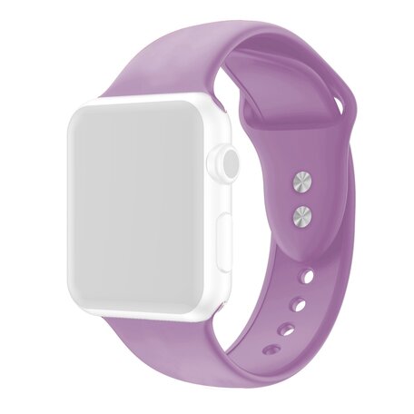 Silikon-Sportband - Hellviolett - Doppeldruckknopf-Verschluss - Passend für Apple Watch 38mm / 40mm / 41mm