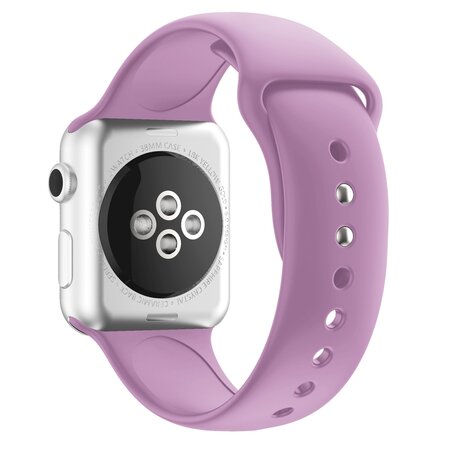 Silikon-Sportband - Hellviolett - Doppeldruckknopf-Verschluss - Passend für Apple Watch 38mm / 40mm / 41mm