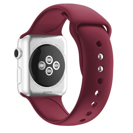 Silikon-Sportarmband - Bordeaux - Doppeldruckknopf-Verschluss - Passend für Apple Watch 38mm / 40mm / 41mm / 42mm