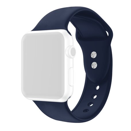 Silikon-Sportband - Dunkelblau - Doppelter Schnappverschluss - Geeignet für Apple Watch 38mm / 40mm / 41mm