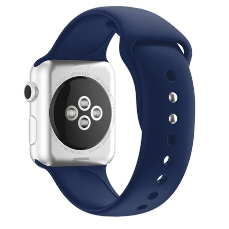 Silikon-Sportband - Dunkelblau - Doppelter Schnappverschluss - Geeignet für Apple Watch 38mm / 40mm / 41mm / 42mm