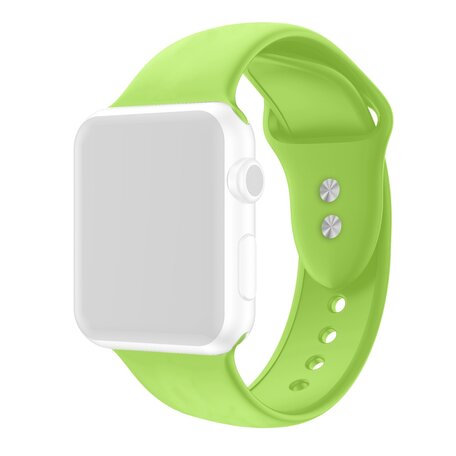 Silikon-Sportband - Hellgrün - Doppeldruckknopf-Verschluss - Passend für Apple Watch 38mm / 40mm / 41mm