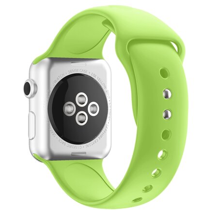 Silikon-Sportband - Hellgrün - Doppeldruckknopf-Verschluss - Passend für Apple Watch 38mm / 40mm / 41mm / 42mm