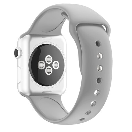 Silikon-Sportband - Grau - Doppelter Schnappverschluss - Geeignet für Apple Watch 38mm / 40mm / 41mm / 42mm