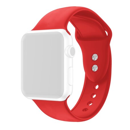 Silikon-Sportarmband - Rot - Doppeldruckknopf-Verschluss - Geeignet für Apple Watch 38mm / 40mm / 41mm / 42mm