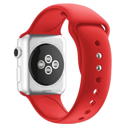 Silikon-Sportarmband - Rot - Doppeldruckknopf-Verschluss - Geeignet für Apple Watch 38mm / 40mm / 41mm / 42mm