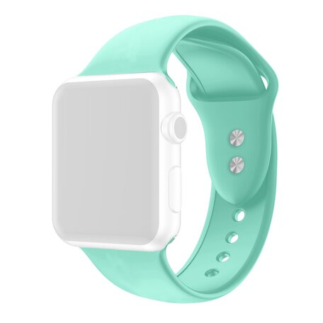 Silikon-Sportband - Mintgrün - Doppeldruckknopf-Verschluss - Passend für Apple Watch 38mm / 40mm / 41mm / 42mm